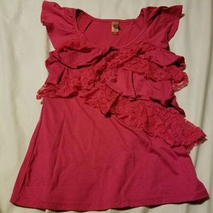 NWOT Pink Lace Top